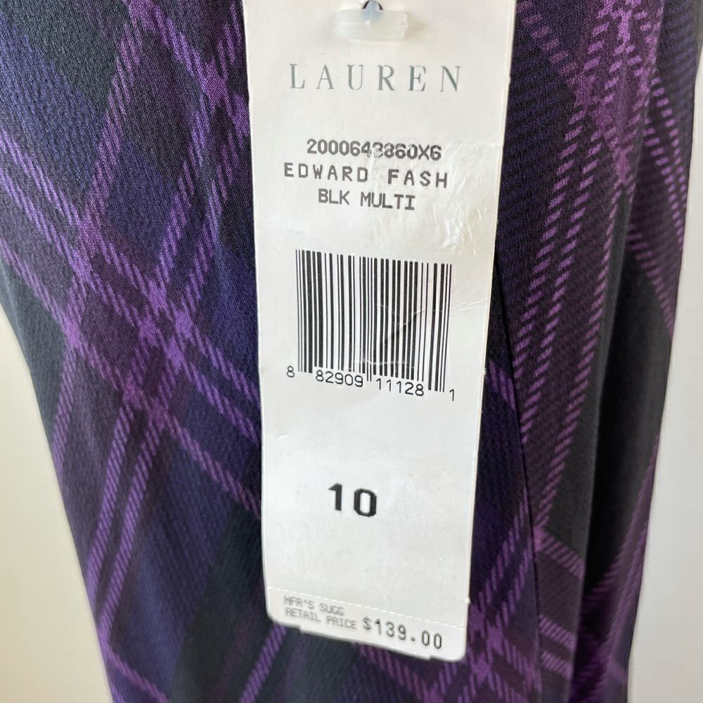 NWT Lauren Ralph Lauren Black & Purple Silk Skirt - Picture 7 of 8